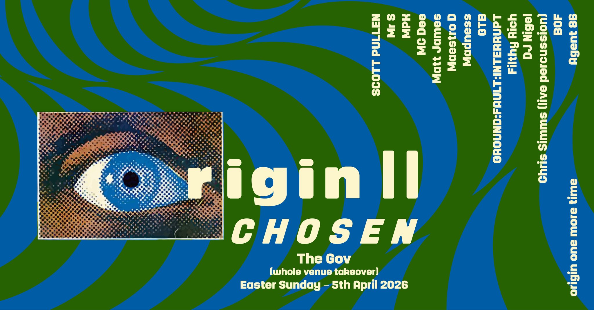 Origin II: CHOSEN — Whole-venue rave takeover announced for Easter Sunday at The Gov