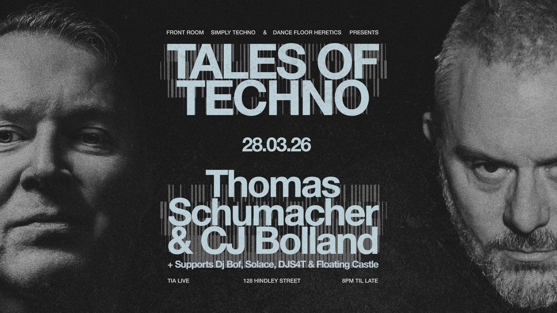 Adelaide’s top three techno promoters join forces for Tales of Techno with CJ Bolland and Thomas Schumacher