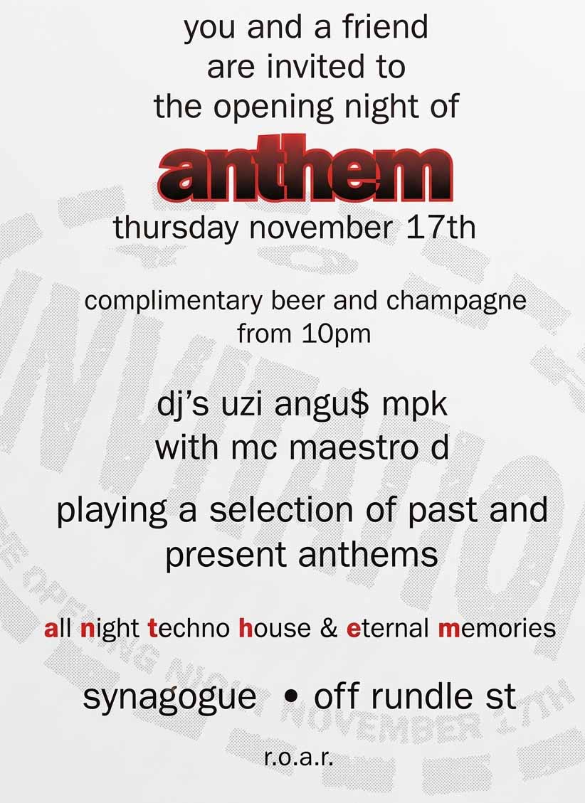 ANTHEMS Was Nearly Not ANTHEMS